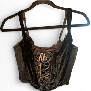 Victoria's Secret Black Velvet Crop Top
